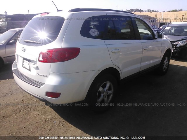 5NMSG13D08H192198 - 2008 HYUNDAI SANTA FE GLS WHITE photo 4