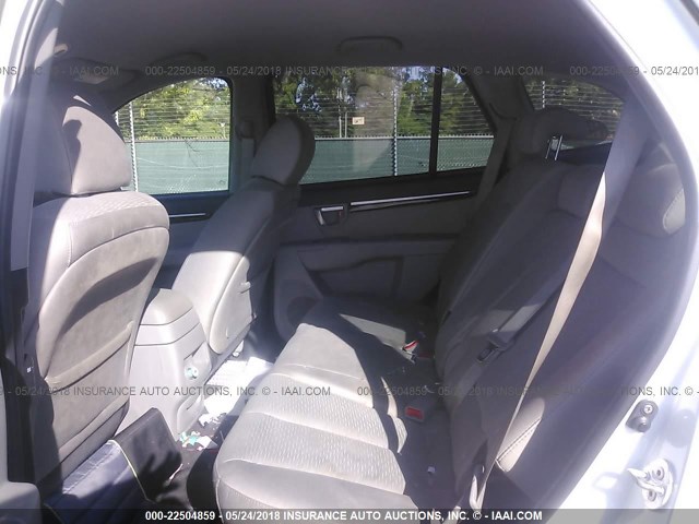 5NMSG13D08H192198 - 2008 HYUNDAI SANTA FE GLS WHITE photo 8