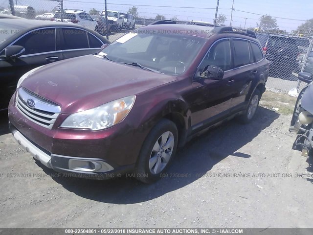 4S4BRBKC8C3209678 - 2012 SUBARU OUTBACK 2.5I LIMITED BURGUNDY photo 2