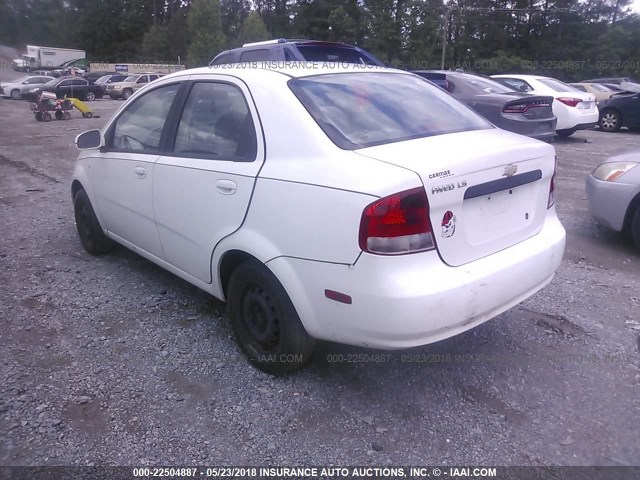 KL1TD56626B542098 - 2006 CHEVROLET AVEO LS WHITE photo 3