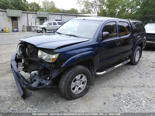5TEJU62N97Z344098 - 2007 TOYOTA TACOMA DOUBLE CAB PRERUNNER BLUE photo 2