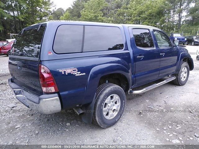 5TEJU62N97Z344098 - 2007 TOYOTA TACOMA DOUBLE CAB PRERUNNER BLUE photo 4