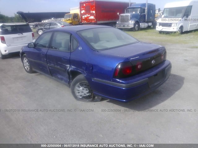 2G1WF52E959343829 - 2005 CHEVROLET IMPALA BLUE photo 3