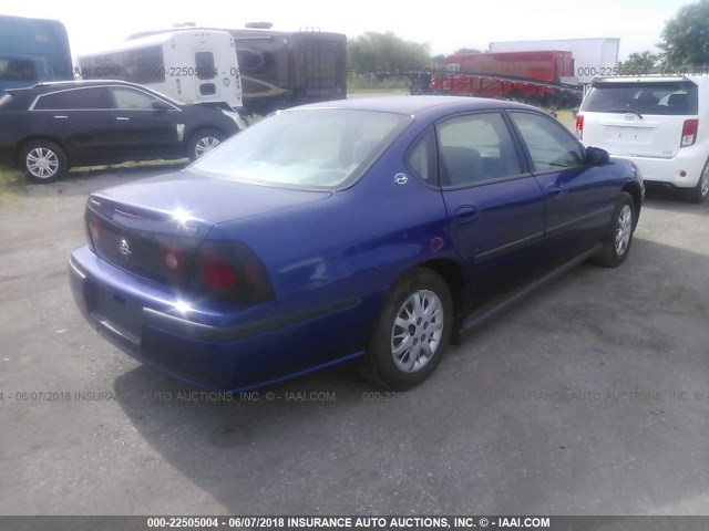 2G1WF52E959343829 - 2005 CHEVROLET IMPALA BLUE photo 4