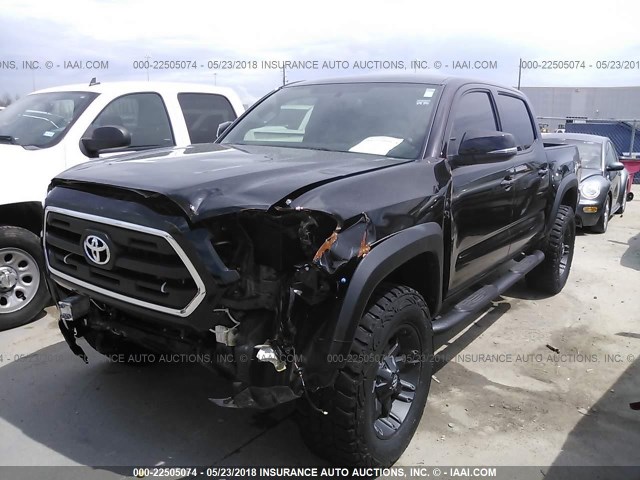 5TFCZ5AN7GX004445 - 2016 TOYOTA TACOMA DBL CAB/SR/SR5/TRD SPT/OR BLACK photo 2
