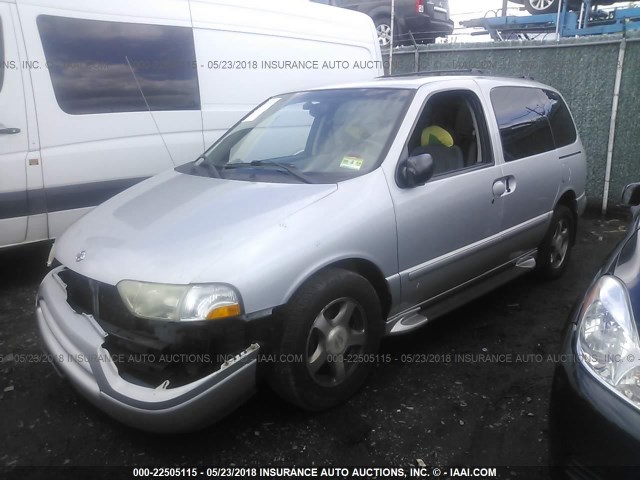 4N2ZN16T82D806323 - 2002 NISSAN QUEST SE SILVER photo 2