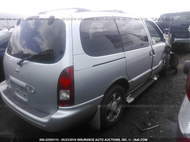 4N2ZN16T82D806323 - 2002 NISSAN QUEST SE SILVER photo 4