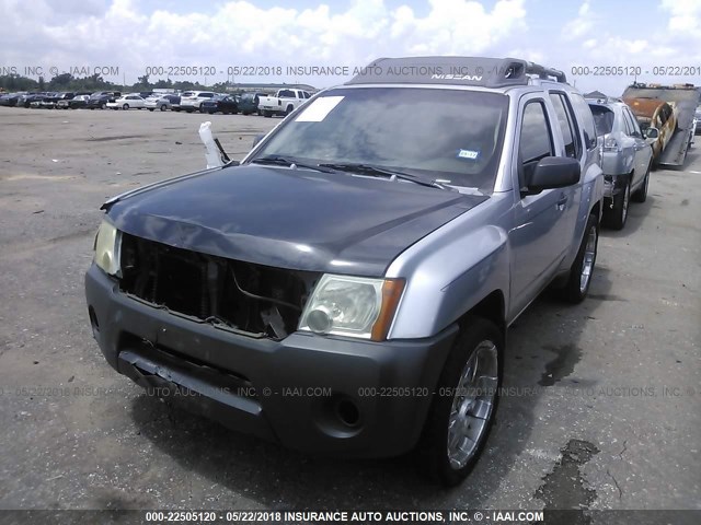 5N1AN08U26C508700 - 2006 NISSAN XTERRA OFF ROAD/S/SE SILVER photo 2