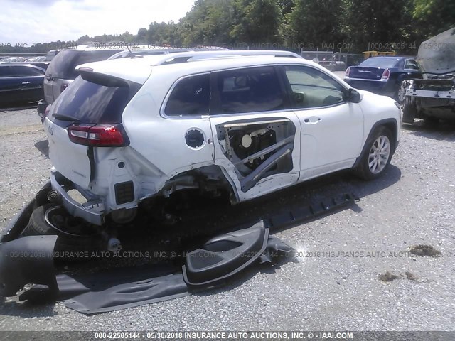 1C4PJMDB0FW779372 - 2015 JEEP CHEROKEE LIMITED WHITE photo 4