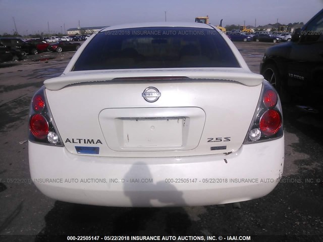 1N4AL11D16C251884 - 2006 NISSAN ALTIMA S/SL WHITE photo 6