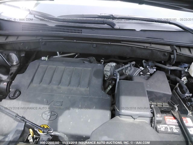 5TDZKRFH4ES030951 - 2014 TOYOTA HIGHLANDER LE/LE PLUS შავი ფოტო 10