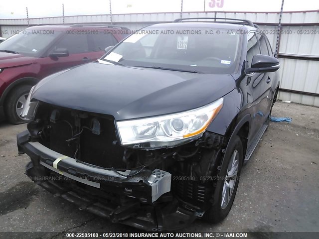 5TDZKRFH4ES030951 - 2014 TOYOTA HIGHLANDER LE/LE PLUS შავი ფოტო 2