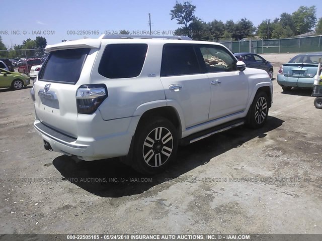 JTEBU5JR0G5347876 - 2016 TOYOTA 4RUNNER SR5 PREM/LTDL/TRAIL/TRD WHITE photo 4