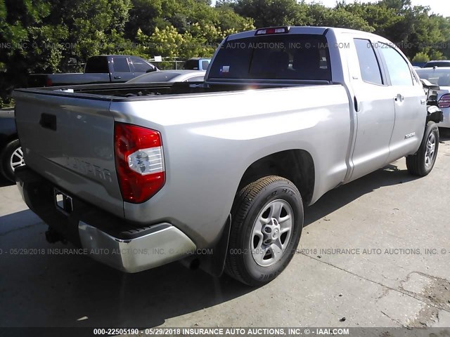 5TFUY5F12GX556853 - 2016 TOYOTA TUNDRA DOUBLE CAB SR/SR5 SILVER photo 4