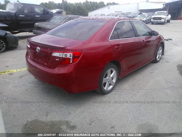 4T1BF1FK8EU750067 - 2014 TOYOTA CAMRY L/SE/LE/XLE RED photo 4