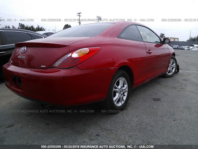 4T1CE38P36U751060 - 2006 TOYOTA CAMRY SOLARA SE/SLE RED photo 4