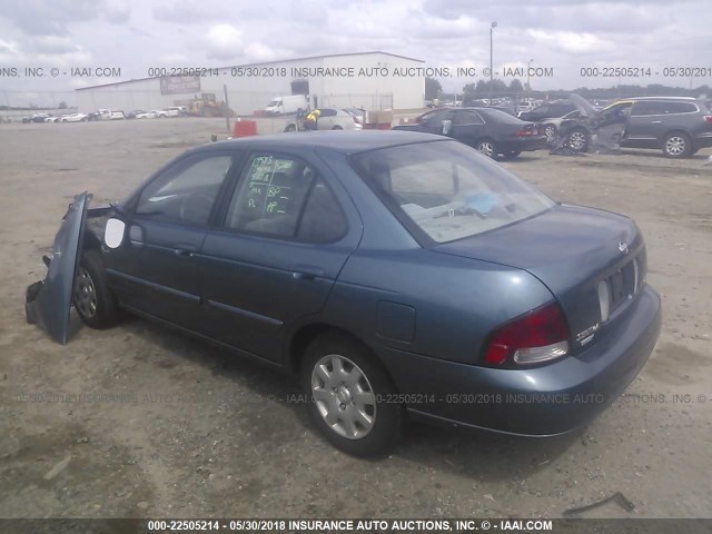 3N1CB51D92L637855 - 2002 NISSAN SENTRA XE/GXE TURQUOISE photo 3