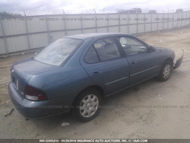 3N1CB51D92L637855 - 2002 NISSAN SENTRA XE/GXE TURQUOISE photo 4