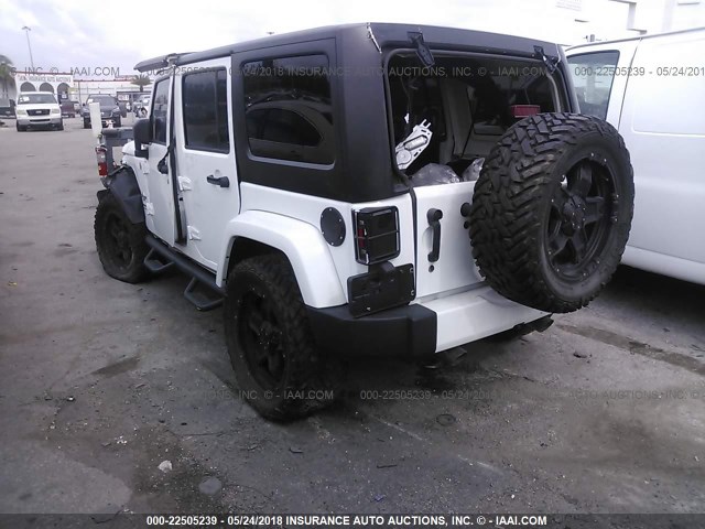 1C4BJWDG4FL619305 - 2015 JEEP WRANGLER UNLIMITE SPORT WHITE photo 3