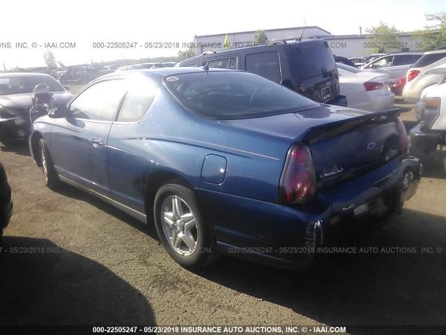 2G1WW12E259390080 - 2005 CHEVROLET MONTE CARLO LS 蓝色 照片 3