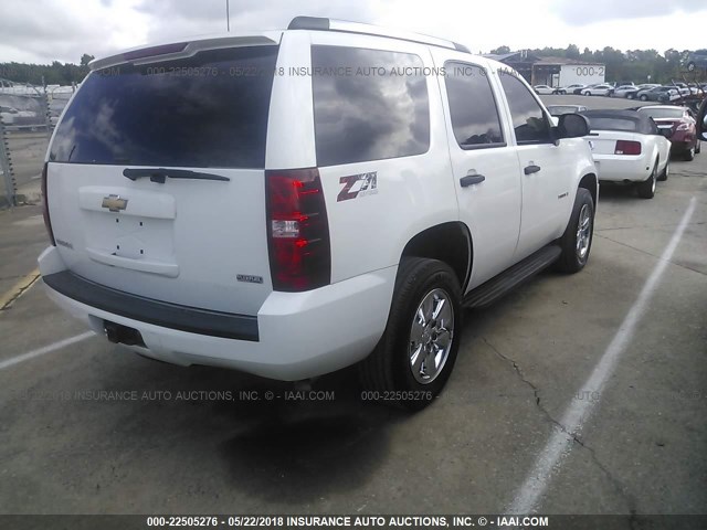 1GNFK13088J228640 - 2008 CHEVROLET TAHOE K1500 WHITE photo 4