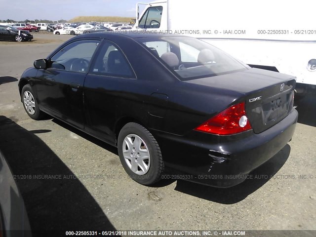 1HGEM221X5L032523 - 2005 HONDA CIVIC DX VP BLACK photo 3