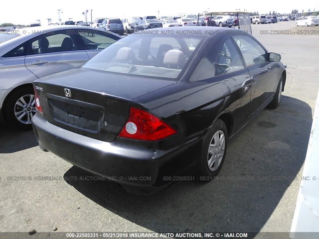 1HGEM221X5L032523 - 2005 HONDA CIVIC DX VP BLACK photo 4