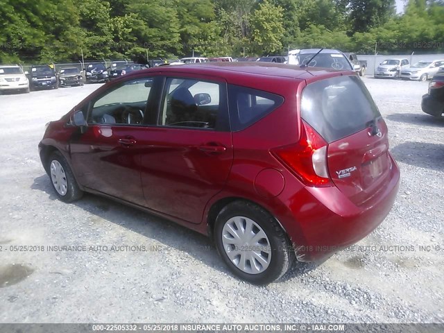 3N1CE2CP1EL417014 - 2014 NISSAN VERSA NOTE S/S PLUS/SV/SL RED photo 3