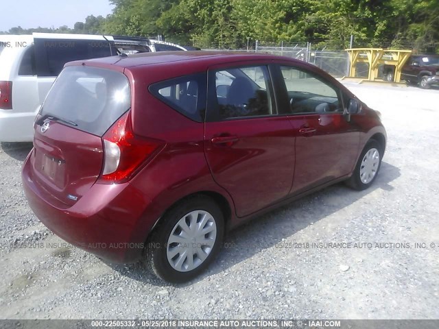 3N1CE2CP1EL417014 - 2014 NISSAN VERSA NOTE S/S PLUS/SV/SL RED photo 4
