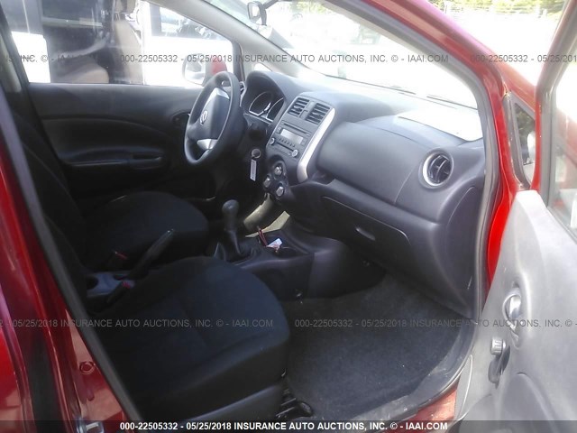 3N1CE2CP1EL417014 - 2014 NISSAN VERSA NOTE S/S PLUS/SV/SL RED photo 5