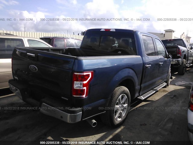 1FTEW1CG6JKC40727 - 2018 FORD F150 SUPERCREW BLUE photo 4