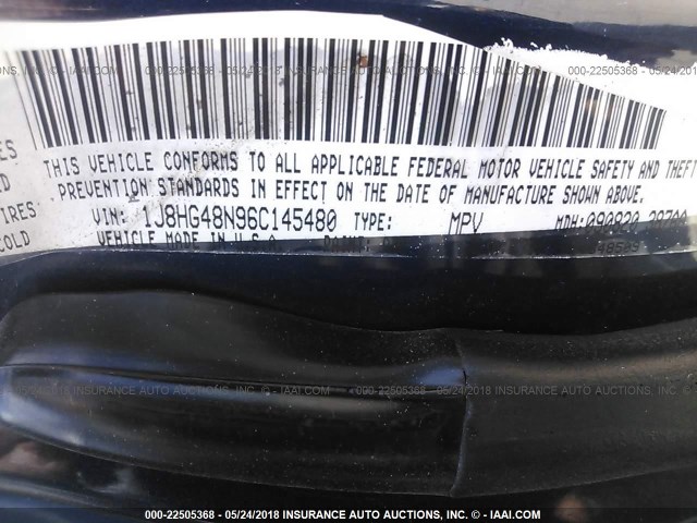 1J8HG48N96C145480 - 2006 JEEP COMMANDER Mavi foto 9