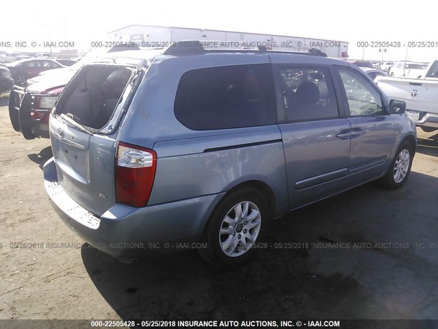 KNDMB233966081552 - 2006 KIA SEDONA EX/LX BLUE photo 4