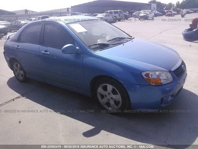 KNAFE121075000078 - 2007 KIA SPECTRA EX/LX BLUE photo 1