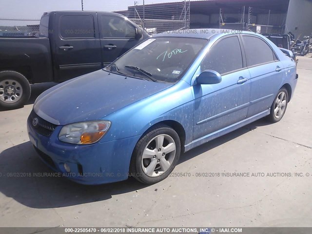 KNAFE121075000078 - 2007 KIA SPECTRA EX/LX BLUE photo 2