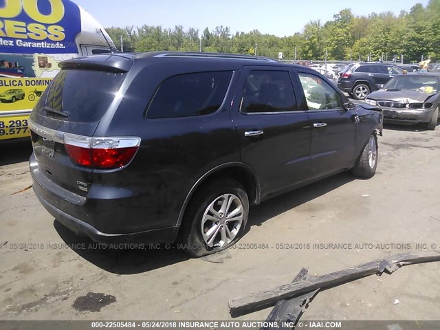 1C4RDJDG9DC674161 - 2013 DODGE DURANGO CREW BLUE photo 4