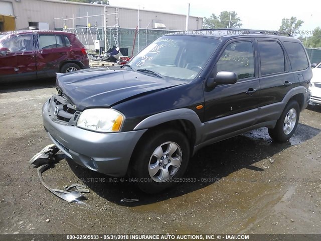 4F2CU08192KM54351 - 2002 MAZDA TRIBUTE LX/ES BLACK photo 2