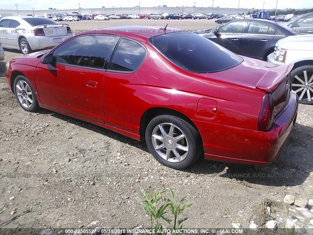 2G1WK15K779167985 - 2007 CHEVROLET MONTE CARLO LT RED photo 3