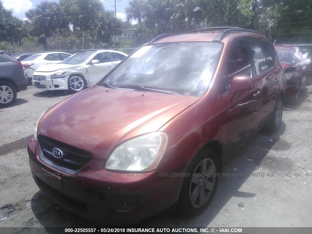 KNAFG526787162907 - 2008 KIA RONDO LX/EX RED photo 2