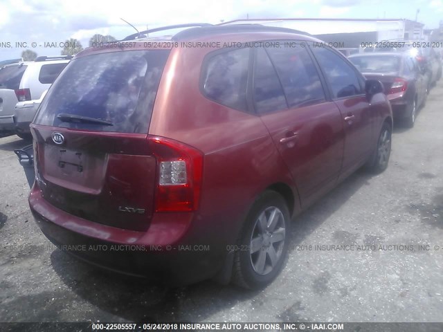 KNAFG526787162907 - 2008 KIA RONDO LX/EX RED photo 4