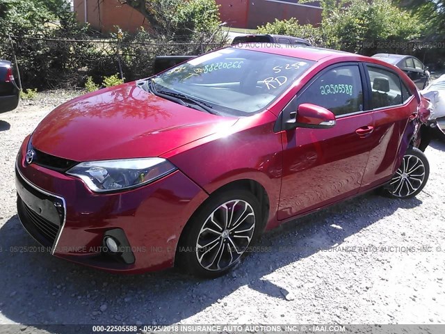 2T1BURHE7EC111515 - 2014 TOYOTA COROLLA L/LE/LE PLS/PRM/S/S PLS წითელი ფოტო 2