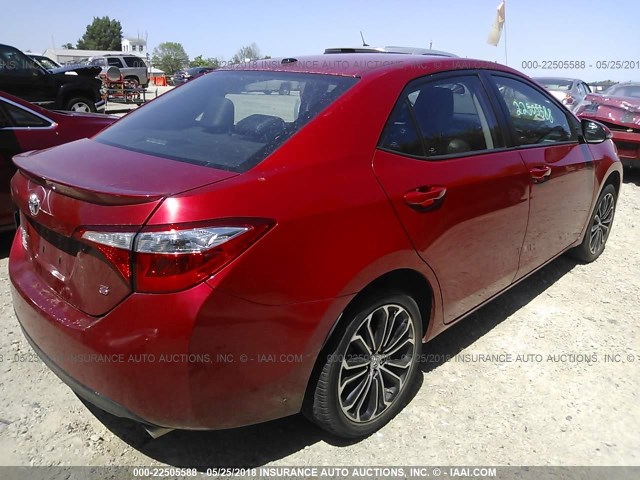 2T1BURHE7EC111515 - 2014 TOYOTA COROLLA L/LE/LE PLS/PRM/S/S PLS წითელი ფოტო 4