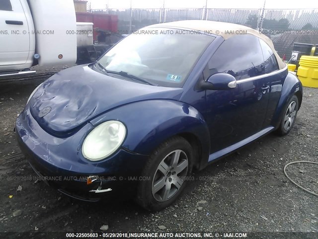 3VWPF31YX6M310081 - 2006 VOLKSWAGEN NEW BEETLE CONVERTIBLE Dark Blue photo 2