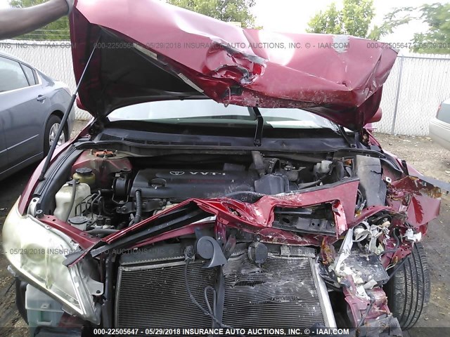 4T1BE46K28U240614 - 2008 TOYOTA CAMRY CE/LE/XLE/SE RED photo 10