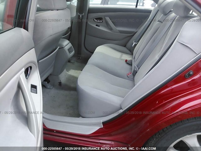 4T1BE46K28U240614 - 2008 TOYOTA CAMRY CE/LE/XLE/SE RED photo 8