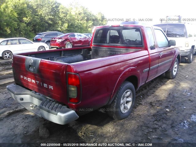 1N6DD26S62C313174 - 2002 NISSAN FRONTIER KING CAB XE RED photo 4