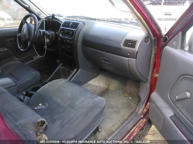 1N6DD26S62C313174 - 2002 NISSAN FRONTIER KING CAB XE RED photo 5