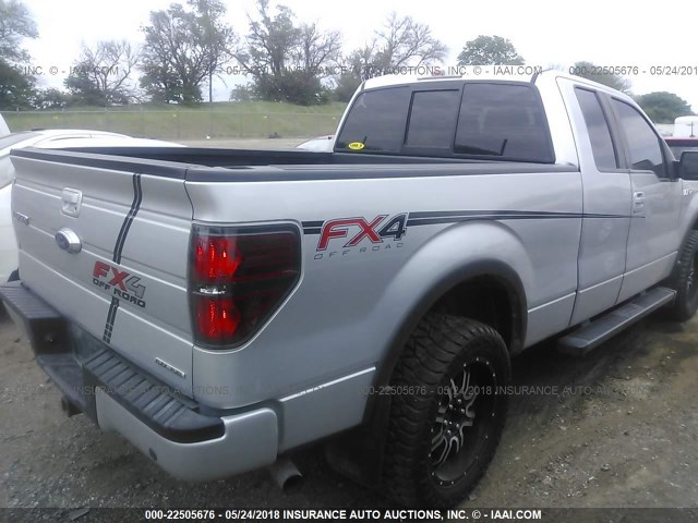 1FTFX1EF7CFC11755 - 2012 FORD F150 SUPER CAB SILVER photo 4