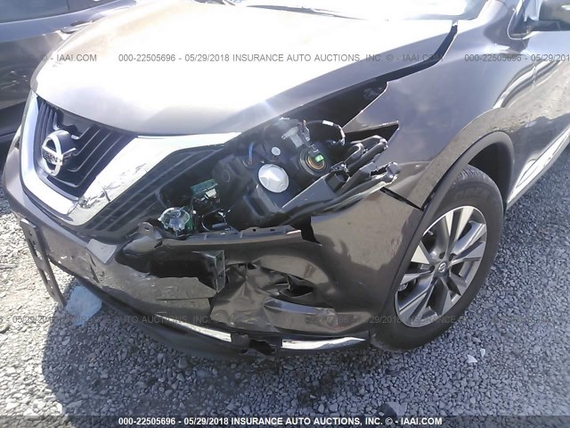 5N1AZ2MHXFN273590 - 2015 NISSAN MURANO S/SL/SV/PLATINUM BROWN photo 6