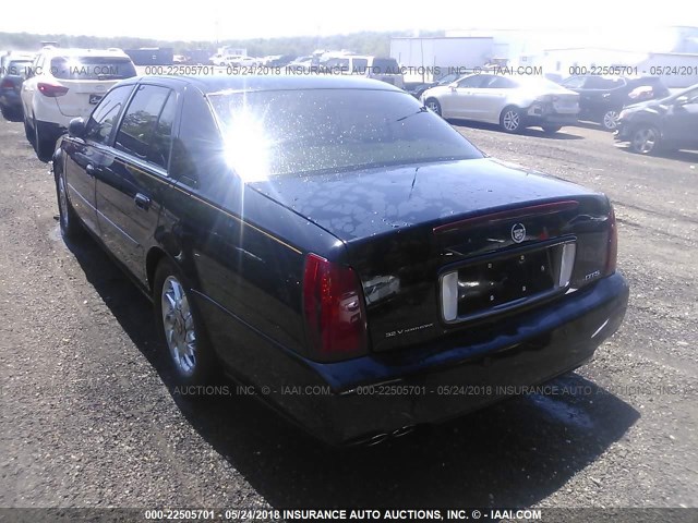 1G6KF57932U220692 - 2002 CADILLAC DEVILLE DTS BLACK photo 3